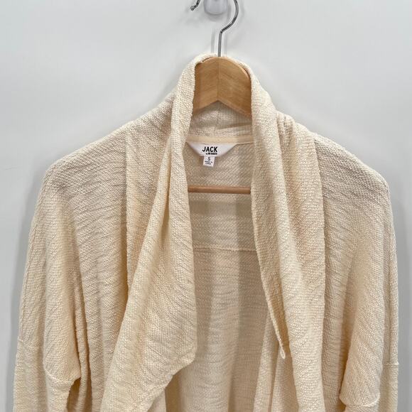 JACK BY BBDakota Cream Ivory Open Fringe Cardigan / S - Picture 6 of 11